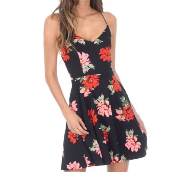 AX Paris Dresses & Skirts - Ax Paris Black Floral Print Dress